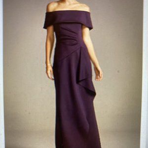 NEW w/ TAGS Davids Bridal MOB Prom Bridesmaid Dress Gown Plum Wine SZ 6 scuba